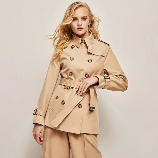 Wiosna/jesień damski wiatrówek 2023 Nowa Anglia w stylu Khaki Outer Outer Gaper