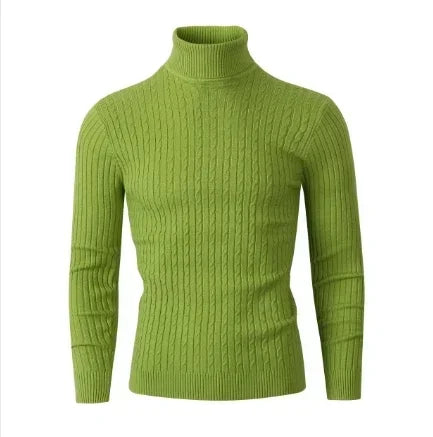 Suéter de cuello alto para hombres sólidos de color sólido