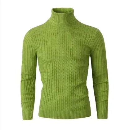 Suéter de cuello alto para hombres sólidos de color sólido