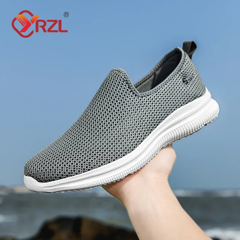 Yrzl mænds sneakers åndbar unisex afslappet sko udendørs skridsikre mesh loafers gå letvægt mode mandlige tennissko