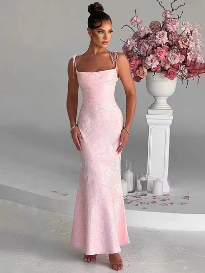 Townlike Jacquard Waist Wrap A-line Dress Women Mini 2024 Spring Summer Dress Elegant Bow Backless Sexy Party Dresses