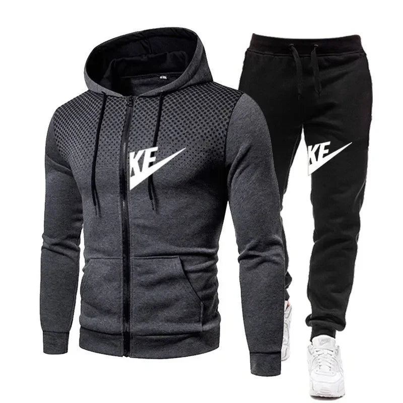 2025 Nuovi abiti da uomo autunno e inverno di alta qualità, felpe con cappuccio, top casual zip-up, abbigliamento sportivo per uomini, pantaloni sportivi casual maschile