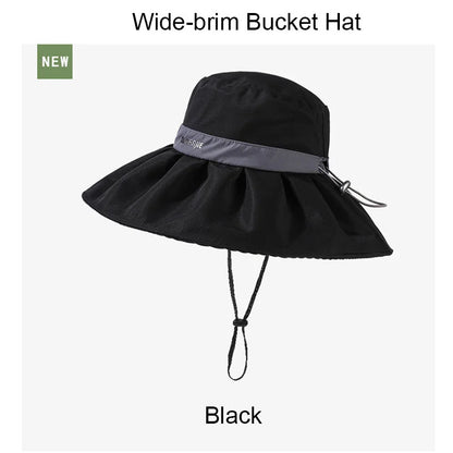 Women's Velvet Wide-Brim Bucket Hat - Casual Outdoor Sun Hat With UV Protection
