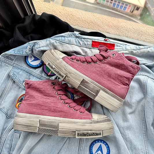 Nowe vintage Canvas Shoes Man High Top platforma deskorolka buty Men Oryginalne buty streetwearu męskie buty zapatillas de lona