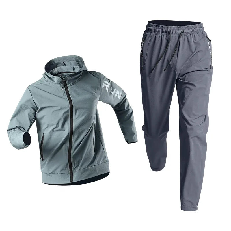 Costum sportiv de primăvară pentru bărbați alergare de fitness de fitness de dimineață alergare în aer liber sport rapid uscare rapidă pentru ciclism, haine pentru jacheta de antrenament pentru ciclism