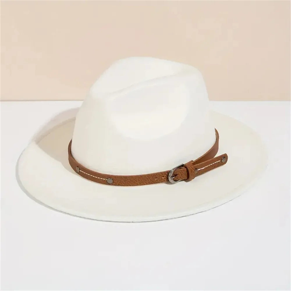 NEWWool Fedora Hat For Women Men Winter Autumn Fashion Church Jazz Hats Viking British Flat Brim Felt Hat Outdoor Casual Fedoras
