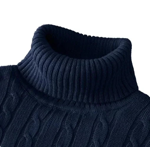 Suéter de cuello alto para hombres sólidos de color sólido
