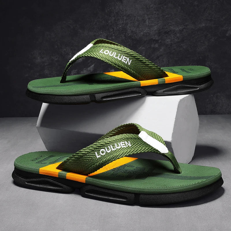 Hágæða tísku karlar flip flops sumarströnd flip flops menn frjálslegur andar andstæðingur strandskírur karlar sumar úti