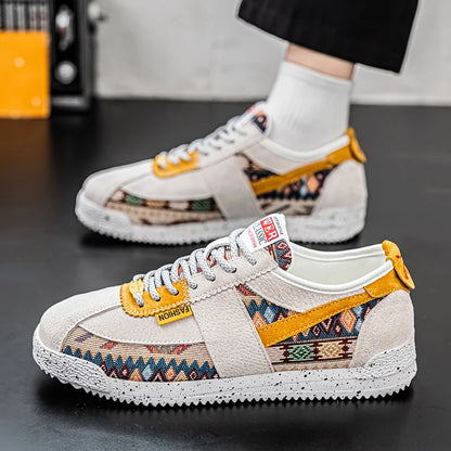 Þróa nýja menn þjóðernisstíl flata skó fatahönnuð prentari sneaker karlar frjálslegur skór andar lágu strigaskór maður zapatos hombre