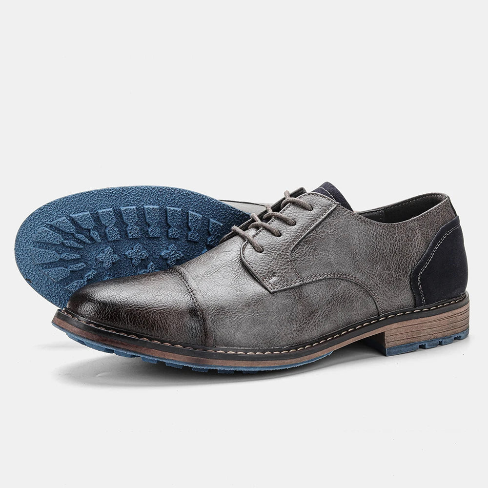 Retro menns casual Derby Shoes 2025 Fashion Leather Footwear New Style Men's Slip-on Comfortable Men Shoes