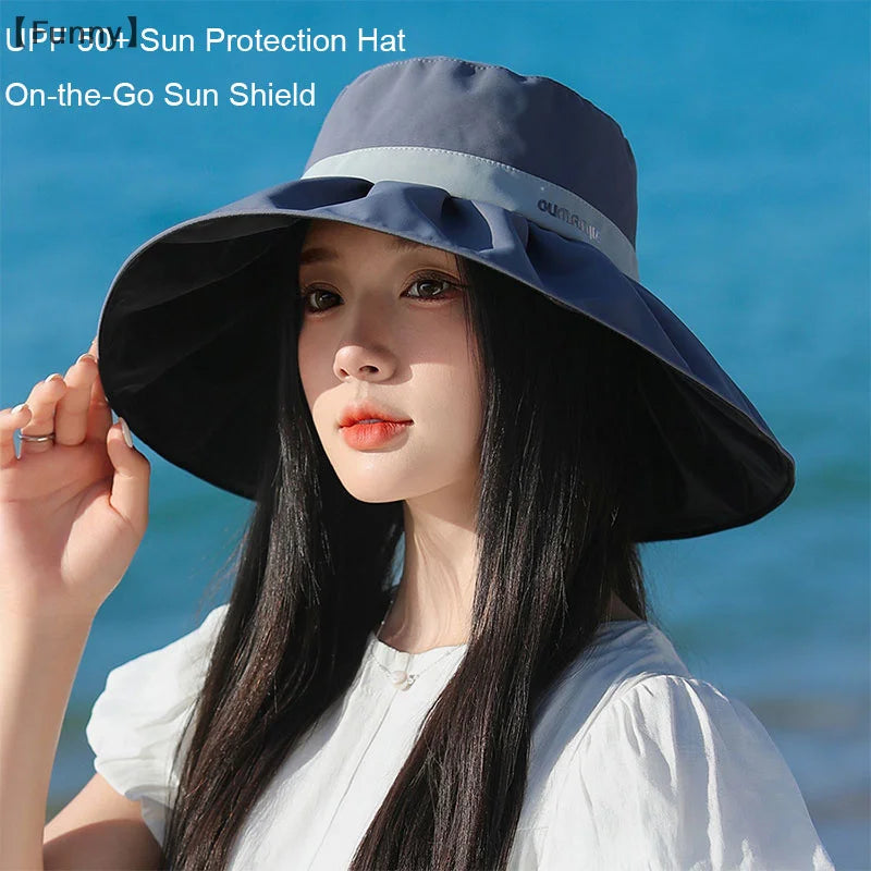 Women's Velvet Wide-Brim Bucket Hat - Casual Outdoor Sun Hat With UV Protection