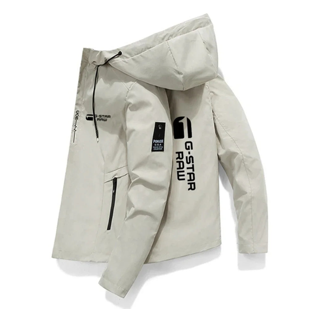 The 2025 new Spring and Autumn men's jacket, high-quality printed outdoor sports jacket, windproof and fashionable casual jacket
