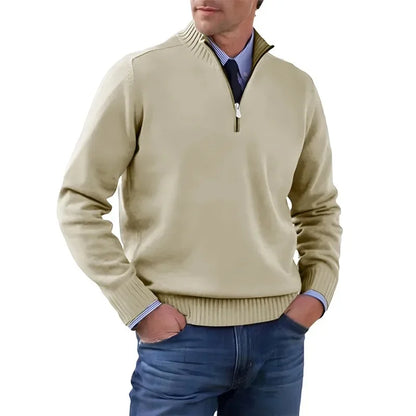 Autumn Men Half Zipper Pullover de manga comprida Jaquetas de gola alta