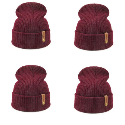 Brand Oohmy Knitted Hats for Men Women, Skullies Caps, Warmer Bonnet, Casual Cap, Monochromatic, Male and Female, Winter, 2024