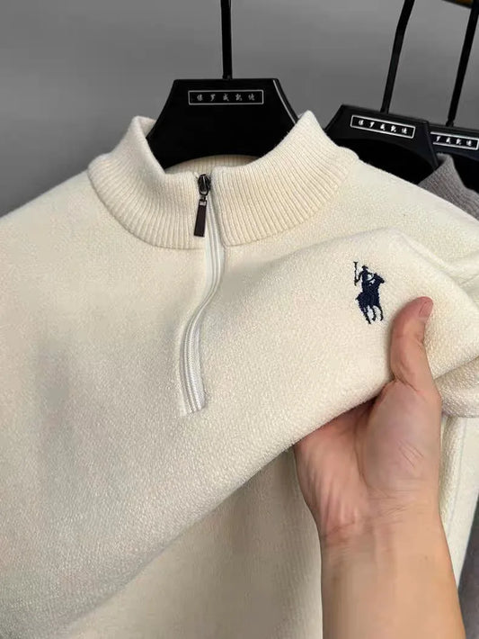 Brand de luxe haut de gamme Malon à glissière Pull d'écran masculin Paul broderie Paul de vue Hiver Casual Hiver Pluche chaude et tricot à tricot