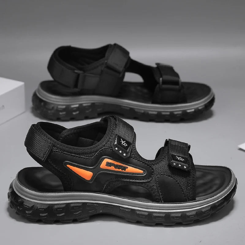 New Men's Sandals 2024 Summer Outdoor Casual Beach Shoes Lightweight Anti-Slip Roman Sandals Comfortable Men's Flip Flop Sandals