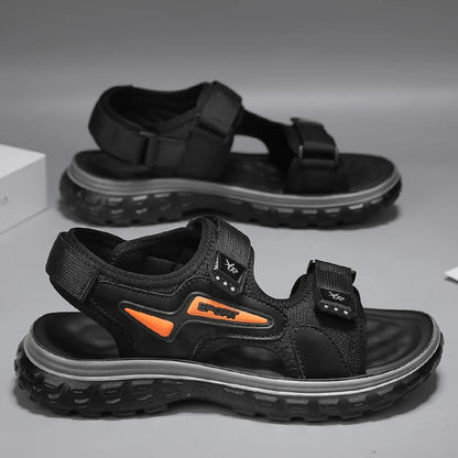 New Men's Sandals 2024 Summer Outdoor Casual Beach Shoes Lightweight Anti-Slip Roman Sandals Comfortable Men's Flip Flop Sandals