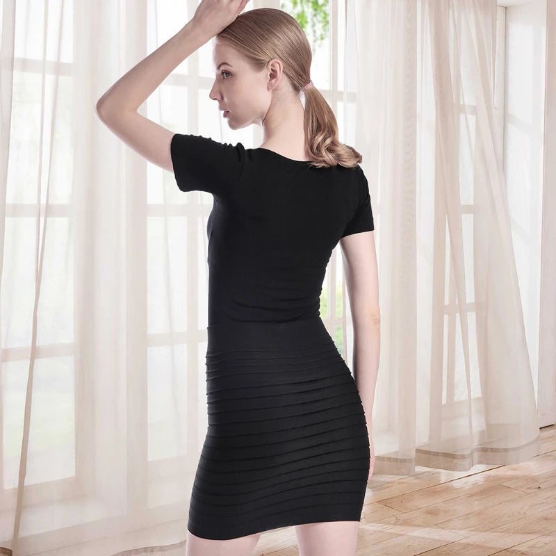 Elastično nagubano krilo visok pas bodycon mini krilo poslovno pisarnico poceni kratka krila s svinčnikom trdno barvo roza črno modro vroče