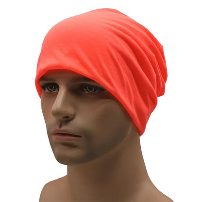 Sombreros de primavera para mujeres Gorro delgado Capa tejida Girl Autumn Cool Candy Color Geanie Hombres Pila de algodón Capa de pila Capa informal