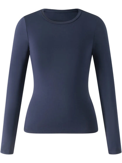 CHRONSTYLE Women Casual Long Sleeve T-Shirts Spring Autumn Solid Slim Fit Pullovers Tees Shirts Female Streetwear Base Tees Tops