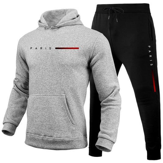 High Quality Printing Men's Tracksuit Casual Sweatshirt for Men Hoodies+Sweatpants 2 Pcs Set Hot Sale Jogging Streetwear Fashion