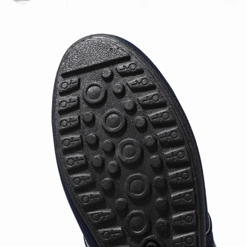 Men's Casual Flat Shoes Breathable Comfortable Men's Canvas Shoes Luxury Brand Loafers Lightweight Metal Decoration Men Sneakers