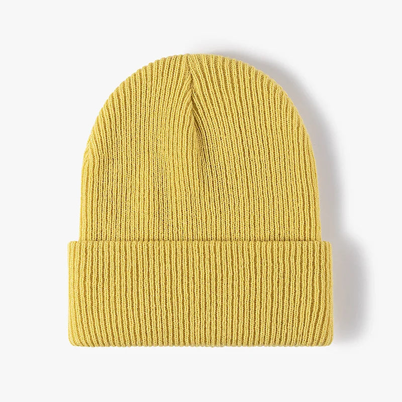 Brand Oohmy Knitted Hats for Men Women, Skullies Caps, Warmer Bonnet, Casual Cap, Monochromatic, Male and Female, Winter, 2024