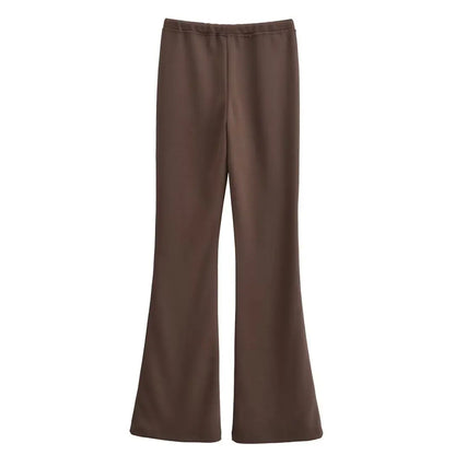 Women's Hooded Zip Up Cropped Jacket and Drawstring Flared Pants Set Cozy and Stylish for Daily and Sporty Looks