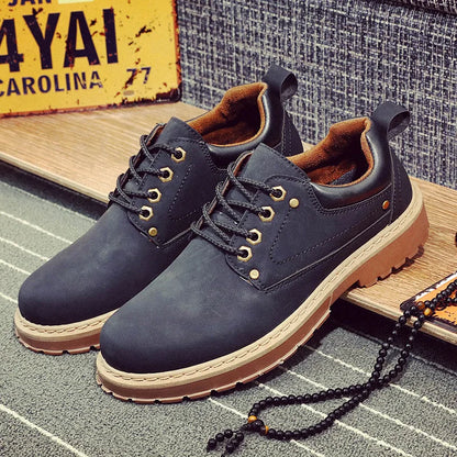 Mens Fashion Shoes England Style Formal Shoes for Man Non Slip Ankle Boots Outdoor Waterproof Casual Tim Work Land Shoes