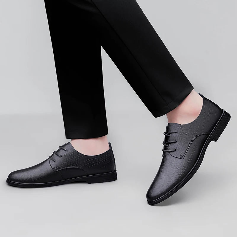 Luksuzna blagovna znamka udobna poslovna čevlji Oxford Classic Black Moški čipka