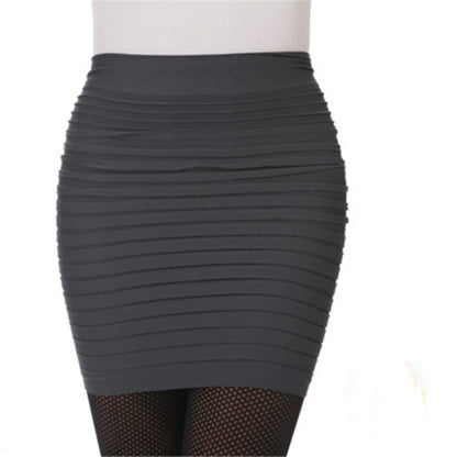 Elastično nagubano krilo visok pas bodycon mini krilo poslovno pisarnico poceni kratka krila s svinčnikom trdno barvo roza črno modro vroče