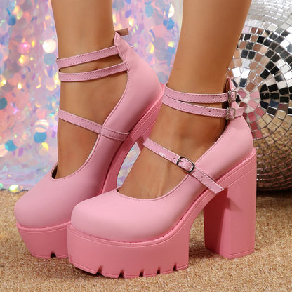 Saltos altos women mary janes janes woman plataforma sandálias femininas vestido novo vestido lolita sapatos grossos bombas zapatos mujer
