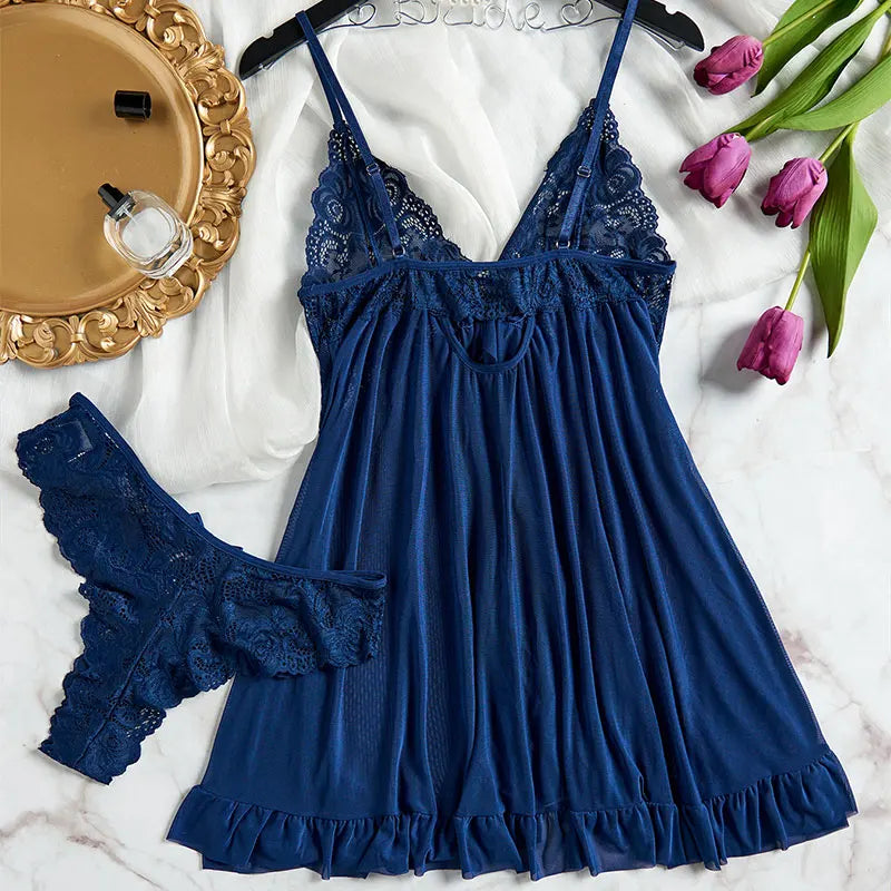 Tiulle Supengers Znakomite kobiety Lencerias Lace V-Neck Biecid Bielid