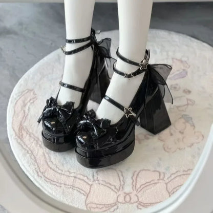 Plataforma del club nocturno Mujeres Lolita Pombs Fashion Shallow High Heel Zapatos 2025 String Autumn Ladies Outdoor Stripper Zapatos