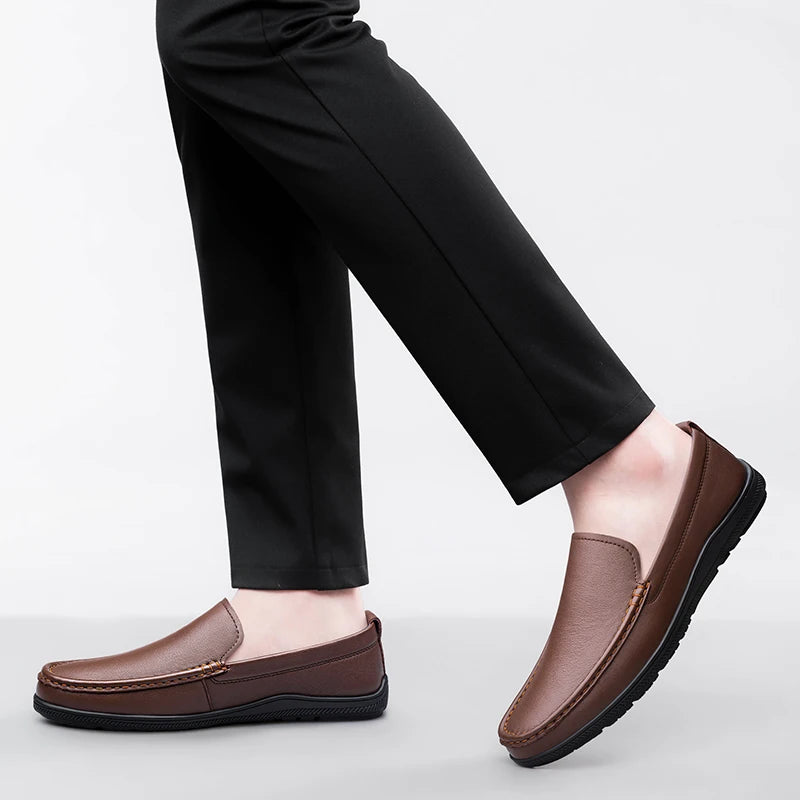 Wysokiej jakości wygodne nowa nowa warstwa na strzępy Business Casual skórzane buty modne mężczyźni oddychający miękki boks
