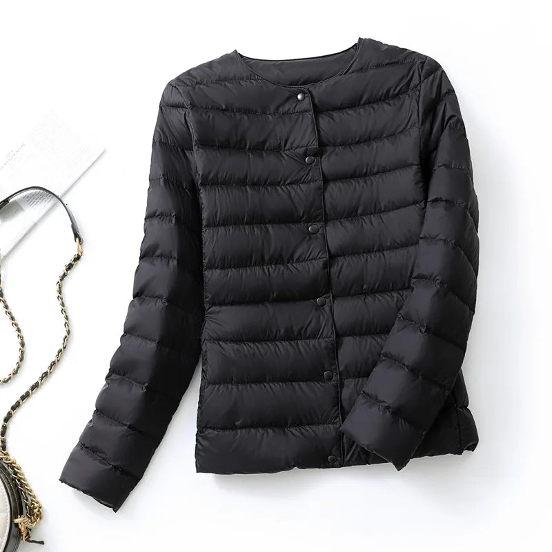 Woman Ultra Light Down Jacket Portable Parka Matte Fabric Casual Duck Down Coat Warm Liner Lightweight Outwear Good Quality