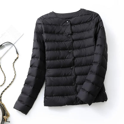Woman Ultra Light Down Jacket Portable Parka Matte Fabric Casual Duck Down Coat Warm Liner Lightweight Outwear Good Quality