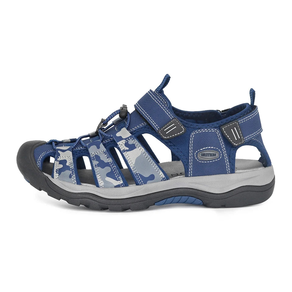 GRITION Men Sandals Outdoor Fashion Summer Beach Shoes Male Casual Hiking Rubber Trekking Non Slip Breathable Size 46 2021 Hot