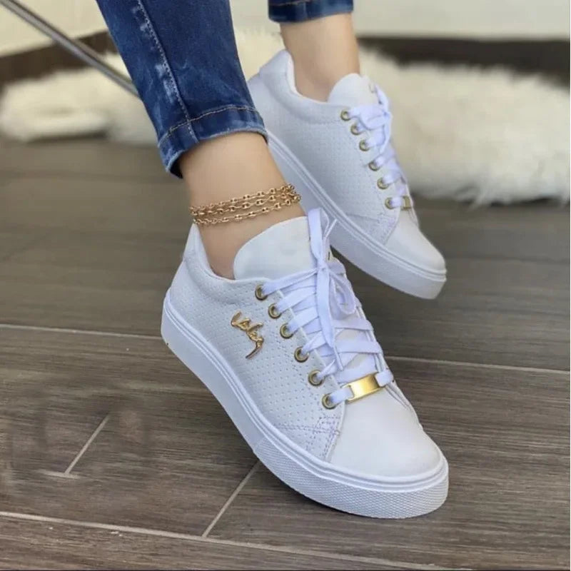 Vulkanizált cipők női új 2024 alkalmi cipők divat lapos csipke kültéri séta sport plusz méret 43 zapatillas mujer