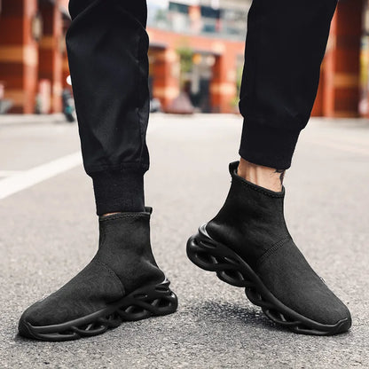 Hot Selling Cheap Black Men's Running Shoes Breathable Comfort Running Sneakers Light Slip-on Socks Shoes For Man Large Size 47