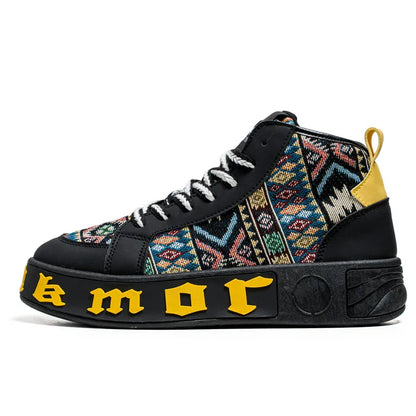 Men Vulcanized Shoes 2024 British Style High Top Casual Sneakers Men Canvas Shoes Man Sports Skateboarding Shoes Fashion Male
