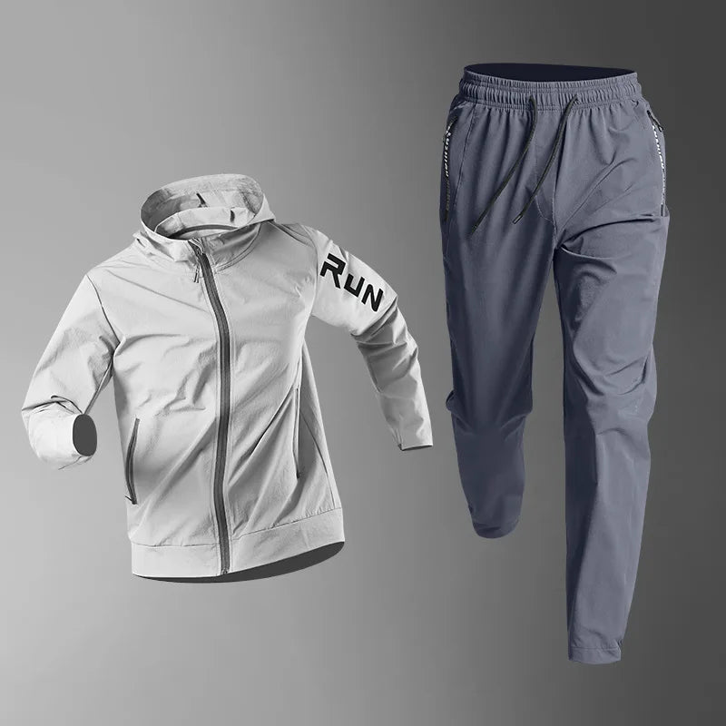 Costum sportiv de primăvară pentru bărbați alergare de fitness de fitness de dimineață alergare în aer liber sport rapid uscare rapidă pentru ciclism, haine pentru jacheta de antrenament pentru ciclism