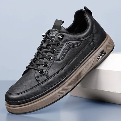 Fashion Board Shoes Casual Sneakers for Men High Quanlity Leather Work Shoes Platform Male Sport Shoes Breathable Walking Shoes