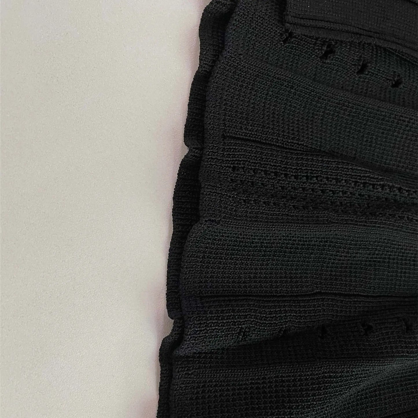 Sommermodische modische Openwork French Slimming A-Line Kurzarm gestricktes Kleid, Fishtail Long Kleid für Frauen