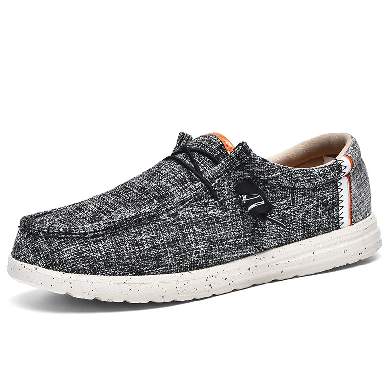 Men's Casual Canvas Shoes Breathable Slip-On Loafers Men Comfortable Flat Sneakers Lightweight Driving Boat Shoes Male Lazy Walk