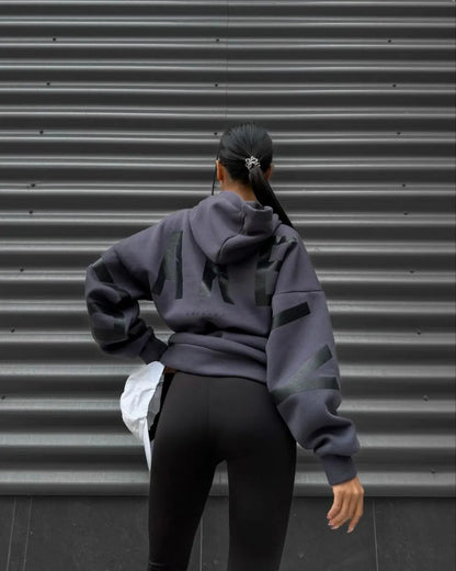 American Retro Letter Print Oversized Sweatshirt Women Harajuku Y2K Trendy Streetwear Top Chic Colorful Versatile Casual Hoodie