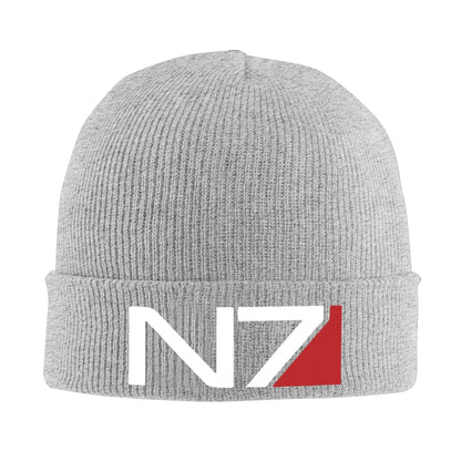 Mass Effect N7 Knit Hat Beanie Winter Hats Warm Acrylic Hip-Hop Caps for Men Women Gifts