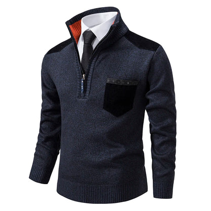 Sweater Sweater Cachemira Camisas gruesas Polos Corea Media Zipe Blusa fría Collar Outumn Invierno Expernor de lujo Paño de lujo