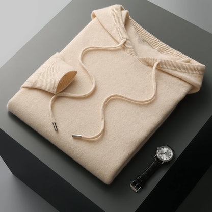 Cashmere femenino de hombres con capucha de una pieza lista para usar 100% Merino Wool Knited Swein Winter Winter informal Top Long Long