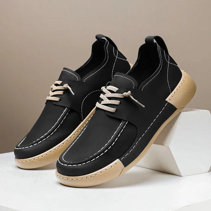 Menn Casual Sneaker 2025 New Black Low Top PU Leather Outdoor Anti-Slip Sneakers Male Platform Fashion Shoes Zapatillas Hombre